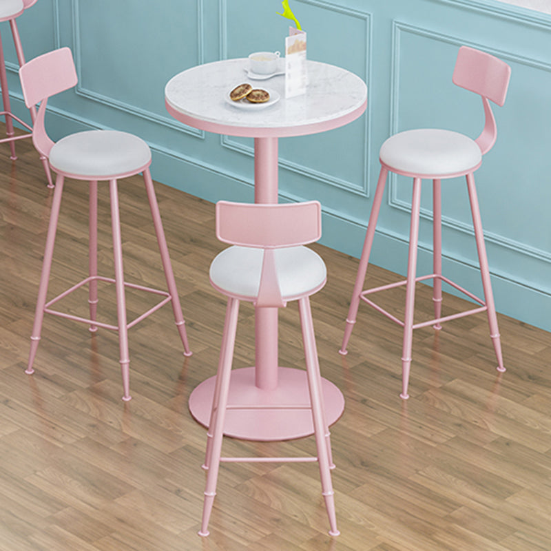 1/2/3/4/5 Pieces Modern Bar Set Matte Finish Iron Bar Stool and Table Set 4 Pieces: Table, 3 Chairs Clearhalo 'Bar Furniture' 'furn' 'furn_home_bar_bar_sets' 'Furniture' 'Home Bars & Bar Sets' 'home_bar_bar_sets' 'Kitchen & Dining Furniture' 5491076