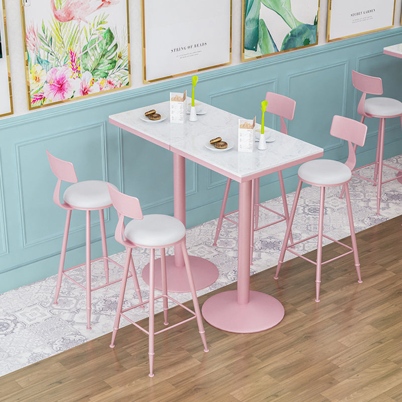 1/2/3/4/5 Pieces Modern Bar Set Matte Finish Iron Bar Stool and Table Set Clearhalo 'Bar Furniture' 'furn' 'furn_home_bar_bar_sets' 'Furniture' 'Home Bars & Bar Sets' 'home_bar_bar_sets' 'Kitchen & Dining Furniture' 5491082