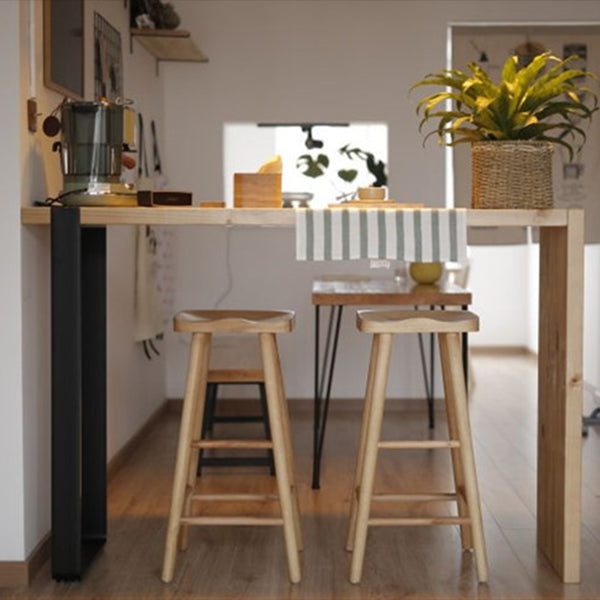 Mesa de barra de madera maciza rectángulo de lujo Juego de mesa 1/2/3 piezas de mostrador con heces