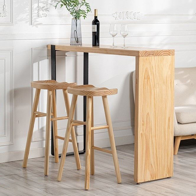Mesa de barra de madera maciza rectángulo de lujo Juego de mesa 1/2/3 piezas de mostrador con heces