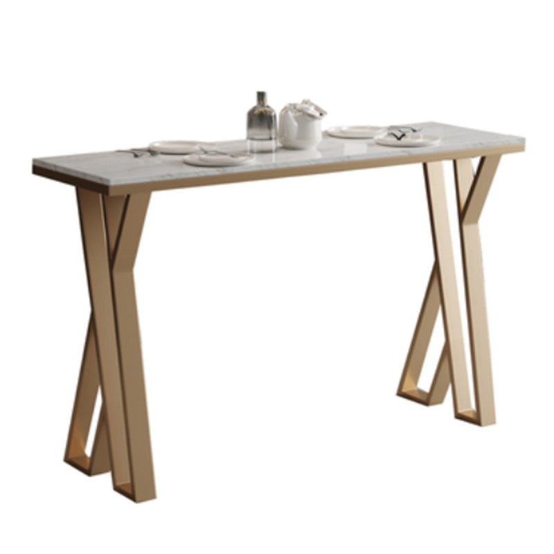 Glam rechthoekige stenen balktafel Zet 1/5 stukken tegen tafel met hoge ontlasting