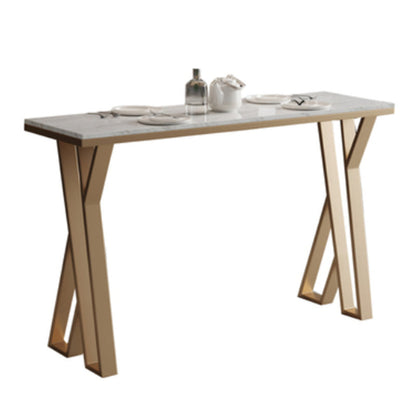 Glam rechthoekige stenen balktafel Zet 1/5 stukken tegen tafel met hoge ontlasting