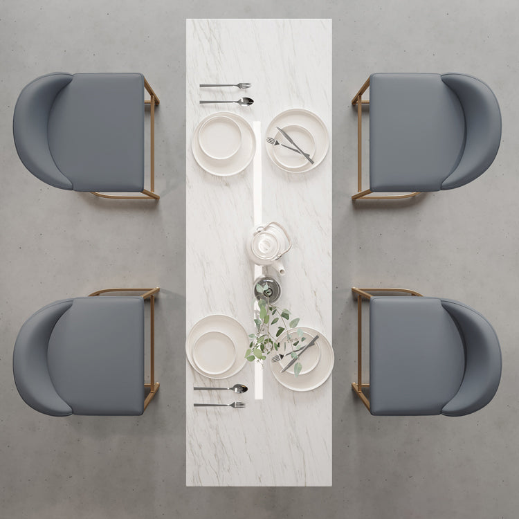 Glam rechthoekige stenen balktafel Zet 1/5 stukken tegen tafel met hoge ontlasting