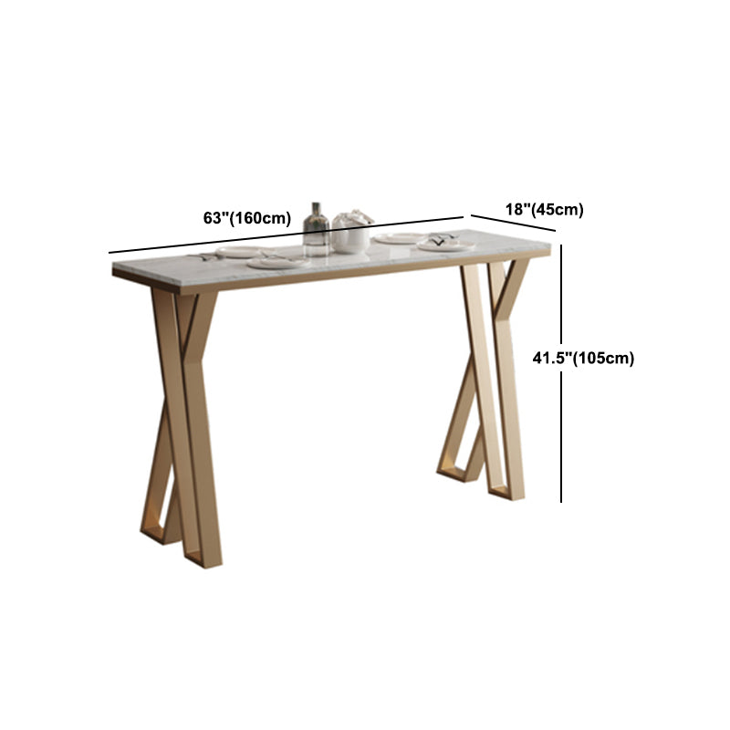 Glam rechthoekige stenen balktafel Zet 1/5 stukken tegen tafel met hoge ontlasting