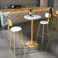 Glam Round Stone Bar Table Set 1/2/3/4 Pièces Table de comptoir avec tabourets hauts