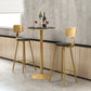 Glam Round Stone Bar Table Set 1/2/3/4 Pièces Table de comptoir avec tabourets hauts