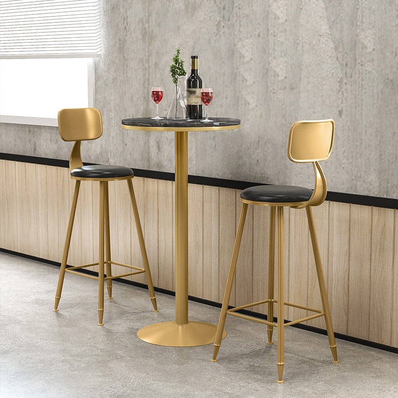 Glam Round Stone Bar Table Set 1/2/3/4 Pièces Table de comptoir avec tabourets hauts