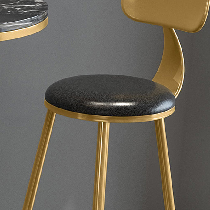 Glam Round Stone Bar Table Set 1/2/3/4 Pièces Table de comptoir avec tabourets hauts