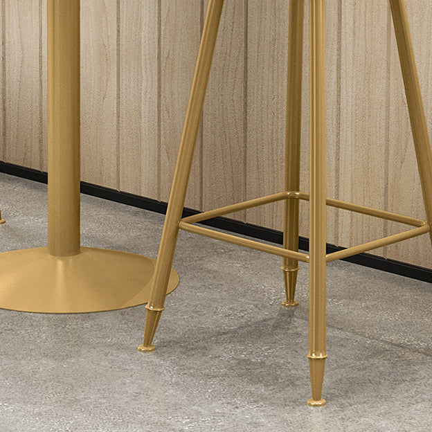 Glam Round Stone Bar Table Set 1/2/3/4 Pièces Table de comptoir avec tabourets hauts