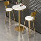 Glam Round Stone Bar Table Set 1/2/3/4 Pièces Table de comptoir avec tabourets hauts