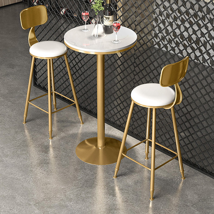 Glam Round Stone Bar Table Set 1/2/3/4 Pièces Table de comptoir avec tabourets hauts