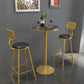 Glam Round Stone Bar Table Set 1/2/3/4 Pièces Table de comptoir avec tabourets hauts