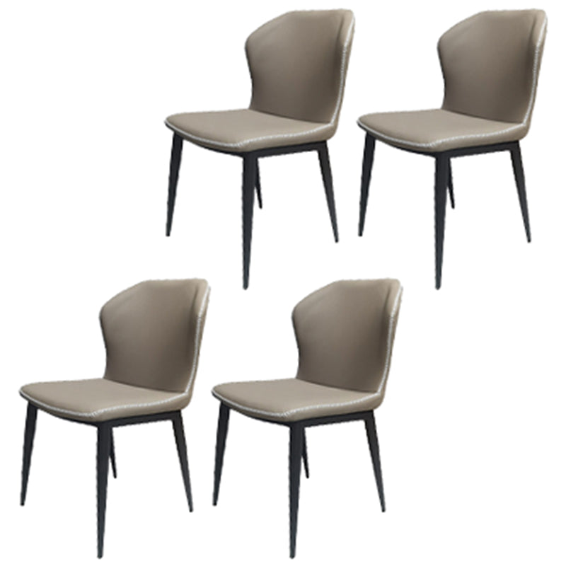 Modern Style Set 1/4/5/7 Pcs with Rectangle Dining Table and Wingback Chairs 4 Grey Chairs Clearhalo 'Dining Room Sets' 'Dining Tables & Seating' 'dining_room_set' 'furn' 'furn_dining_room_set' 'Furniture' 'Kitchen & Dining Furniture' 5491329