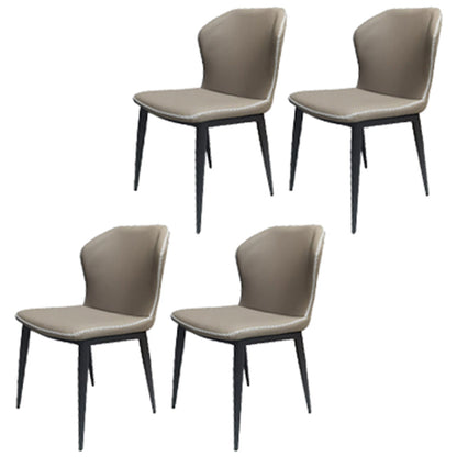 Modern Style Set 1/4/5/7 Pcs with Rectangle Dining Table and Wingback Chairs 4 Grey Chairs Clearhalo 'Dining Room Sets' 'Dining Tables & Seating' 'dining_room_set' 'furn' 'furn_dining_room_set' 'Furniture' 'Kitchen & Dining Furniture' 5491329