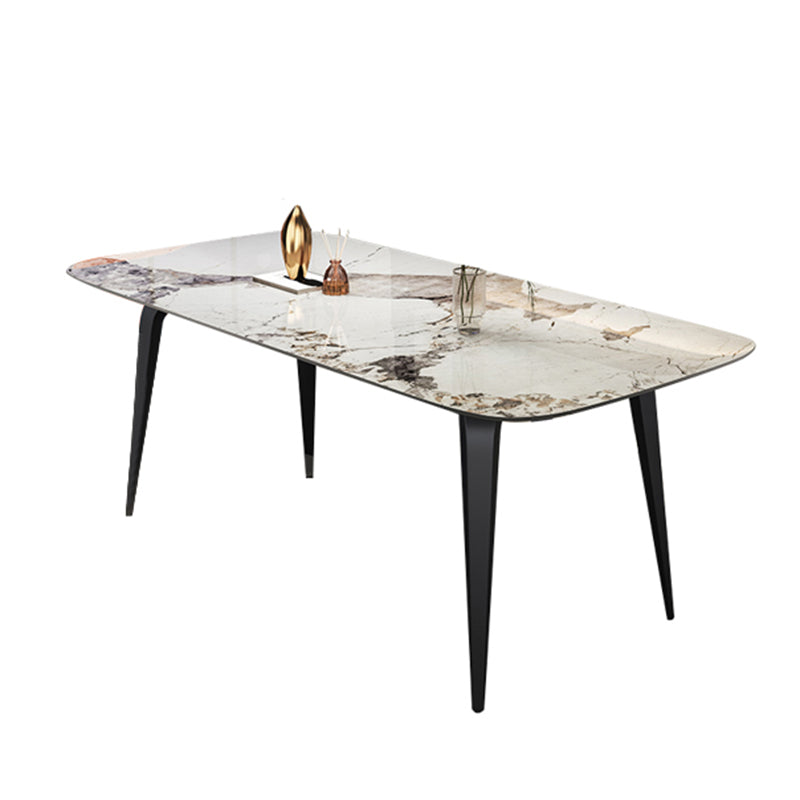 Modern Style Set 1/4/5/7 Pcs with Rectangle Dining Table and Wingback Chairs Gold 71"L x 35"W Clearhalo 'Dining Room Sets' 'Dining Tables & Seating' 'dining_room_set' 'furn' 'furn_dining_room_set' 'Furniture' 'Kitchen & Dining Furniture' 5491333
