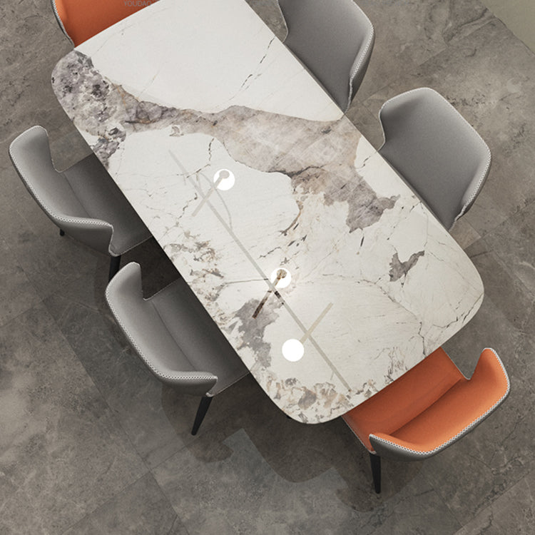 Modern Style Set 1/4/5/7 Pcs with Rectangle Dining Table and Wingback Chairs Clearhalo 'Dining Room Sets' 'Dining Tables & Seating' 'dining_room_set' 'furn' 'furn_dining_room_set' 'Furniture' 'Kitchen & Dining Furniture' 5491339