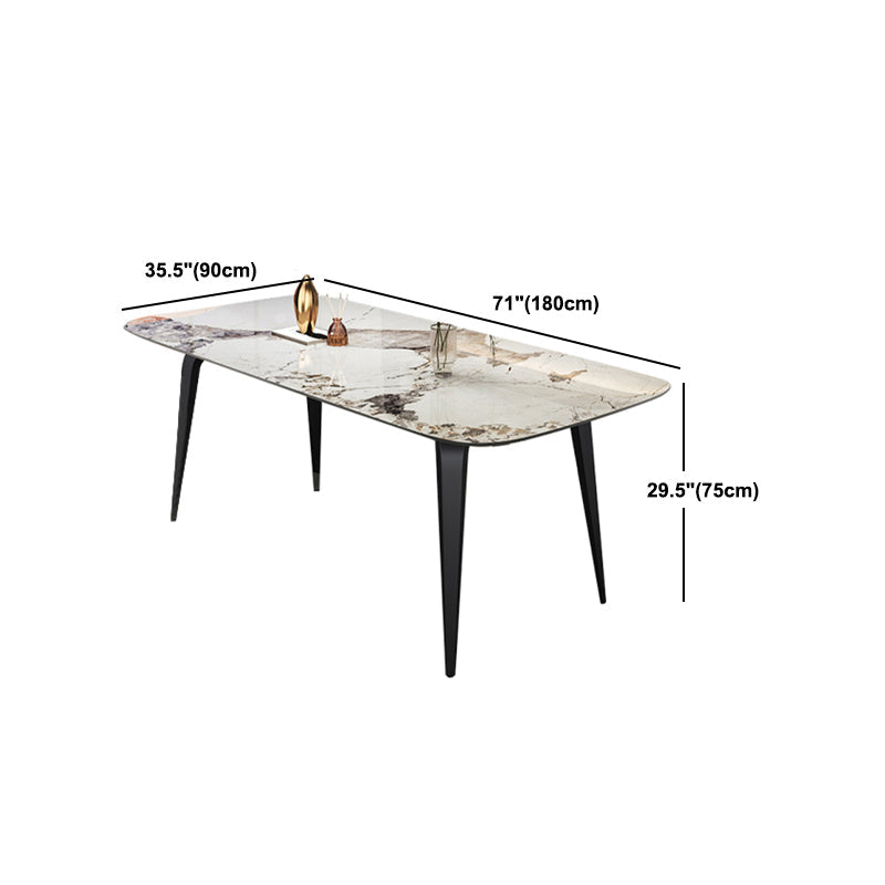 Modern Style Set 1/4/5/7 Pcs with Rectangle Dining Table and Wingback Chairs Clearhalo 'Dining Room Sets' 'Dining Tables & Seating' 'dining_room_set' 'furn' 'furn_dining_room_set' 'Furniture' 'Kitchen & Dining Furniture' 5491342