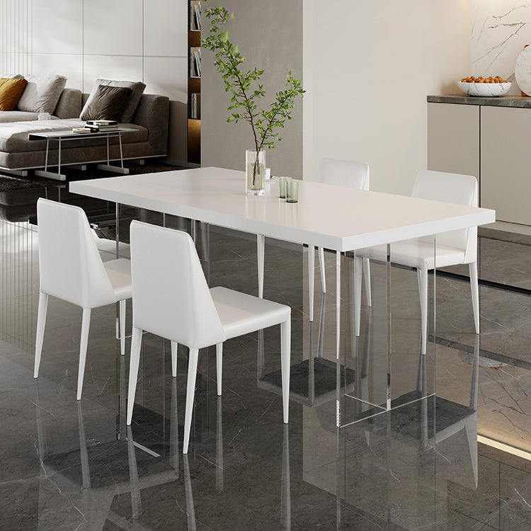 White Dining Table Set 1/3/4/5 Pcs Modern Dining Table with Chairs Clearhalo 'Dining Room Sets' 'Dining Tables & Seating' 'dining_room_set' 'furn' 'furn_dining_room_set' 'Furniture' 'Kitchen & Dining Furniture' 5491347