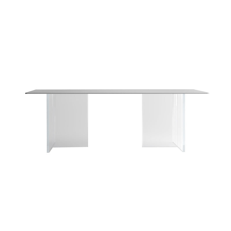 White Dining Table Set 1/3/4/5 Pcs Modern Dining Table with Chairs White 55.1"L x 31.5"W Clearhalo 'Dining Room Sets' 'Dining Tables & Seating' 'dining_room_set' 'furn' 'furn_dining_room_set' 'Furniture' 'Kitchen & Dining Furniture' 5491349
