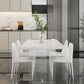 White Dining Table Set 1/3/4/5 Pcs Modern Dining Table with Chairs Clearhalo 'Dining Room Sets' 'Dining Tables & Seating' 'dining_room_set' 'furn' 'furn_dining_room_set' 'Furniture' 'Kitchen & Dining Furniture' 5491354