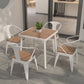 Modern 1/2/3/4/5 Pieces Dining Set Wood Dining Table for Courtyard Balcony 5 Pieces: White Table, 4 White Chairs Clearhalo 'Dining Room Sets' 'Dining Tables & Seating' 'dining_room_set' 'furn' 'furn_dining_room_set' 'Furniture' 'Kitchen & Dining Furniture' 5491361