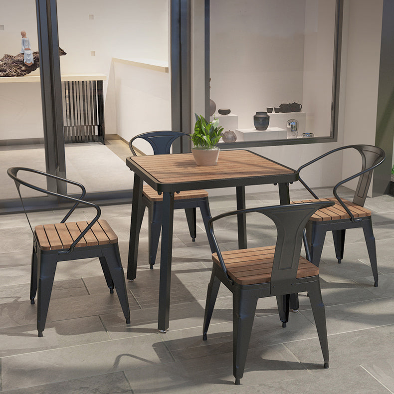 Modern 1/2/3/4/5 Pieces Dining Set Wood Dining Table for Courtyard Balcony Clearhalo 'Dining Room Sets' 'Dining Tables & Seating' 'dining_room_set' 'furn' 'furn_dining_room_set' 'Furniture' 'Kitchen & Dining Furniture' 5491379