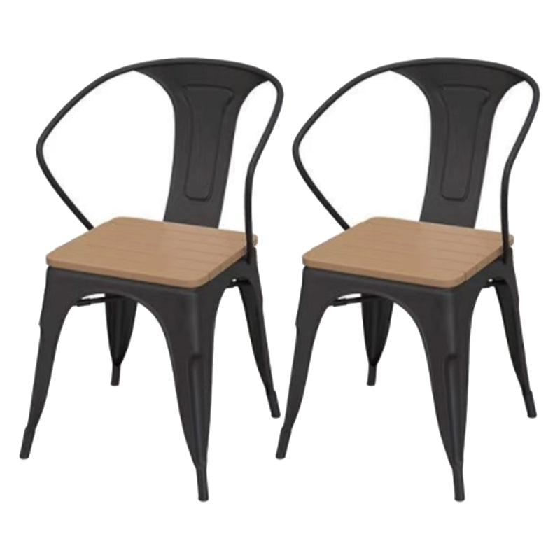 Modern 1/2/3/4/5 Pieces Dining Set Wood Dining Table for Courtyard Balcony 2 Black Chairs Clearhalo 'Dining Room Sets' 'Dining Tables & Seating' 'dining_room_set' 'furn' 'furn_dining_room_set' 'Furniture' 'Kitchen & Dining Furniture' 5491381