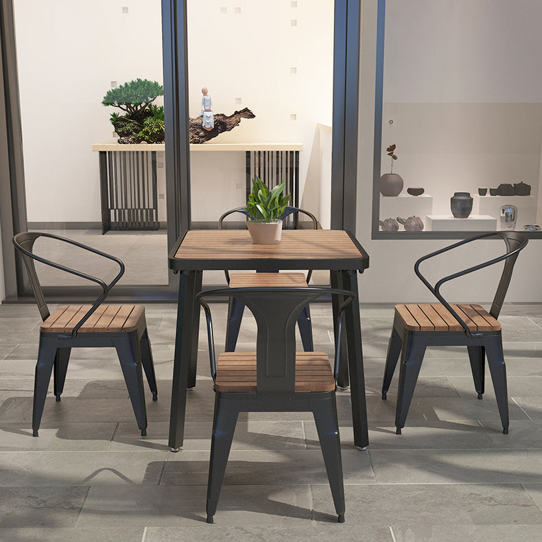 Modern 1/2/3/4/5 Pieces Dining Set Wood Dining Table for Courtyard Balcony Clearhalo 'Dining Room Sets' 'Dining Tables & Seating' 'dining_room_set' 'furn' 'furn_dining_room_set' 'Furniture' 'Kitchen & Dining Furniture' 5491382