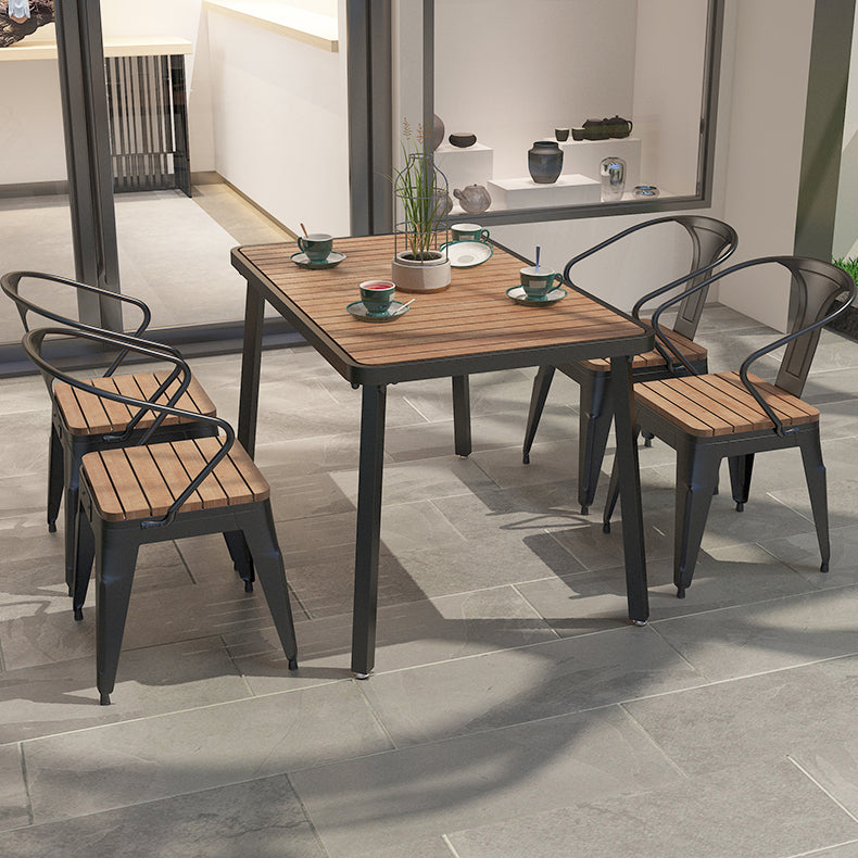 Modern 1/2/3/4/5 Pieces Dining Set Wood Dining Table for Courtyard Balcony Clearhalo 'Dining Room Sets' 'Dining Tables & Seating' 'dining_room_set' 'furn' 'furn_dining_room_set' 'Furniture' 'Kitchen & Dining Furniture' 5491383