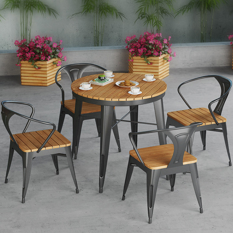 Modern 1/2/3/4/5 Pieces Dining Set Wood Dining Table for Courtyard Balcony Clearhalo 'Dining Room Sets' 'Dining Tables & Seating' 'dining_room_set' 'furn' 'furn_dining_room_set' 'Furniture' 'Kitchen & Dining Furniture' 5491386