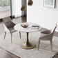 Glam Round Dining Set 1/2/3 Pcs Sintered Stone Dining Table with Armless Chairs 3 Pieces: Table, 2 Chairs Clearhalo 'Dining Room Sets' 'Dining Tables & Seating' 'dining_room_set' 'furn' 'furn_dining_room_set' 'Furniture' 'Kitchen & Dining Furniture' 5491410