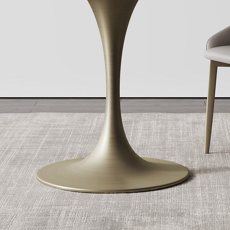 Glam Round Dining Set 1/2/3 Pcs Sintered Stone Dining Table with Armless Chairs Clearhalo 'Dining Room Sets' 'Dining Tables & Seating' 'dining_room_set' 'furn' 'furn_dining_room_set' 'Furniture' 'Kitchen & Dining Furniture' 5491416
