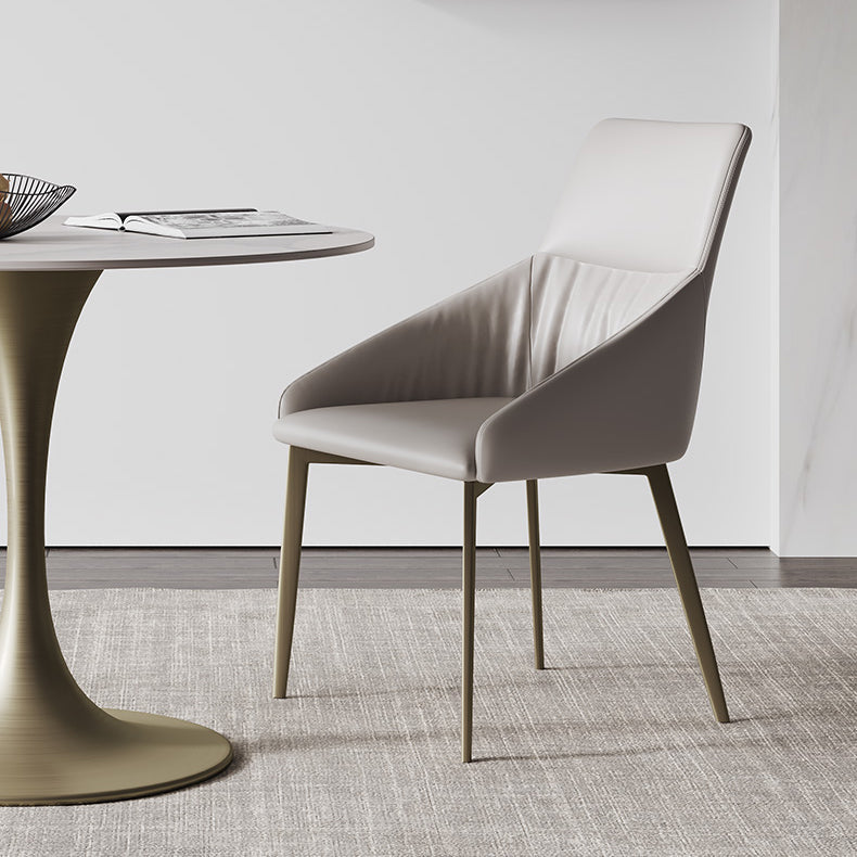 Glam Round Dining Set 1/2/3 Pcs Sintered Stone Dining Table with Armless Chairs Clearhalo 'Dining Room Sets' 'Dining Tables & Seating' 'dining_room_set' 'furn' 'furn_dining_room_set' 'Furniture' 'Kitchen & Dining Furniture' 5491419