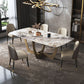 Luxurious Sintered Stone Top Dining Set Rectangle 1/4/5/6/7 Pieces Dining Table Set 6 Pieces: Table, 5 Chairs Clearhalo 'Dining Room Sets' 'Dining Tables & Seating' 'dining_room_set' 'furn' 'furn_dining_room_set' 'Furniture' 'Kitchen & Dining Furniture' 5491429