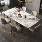 Luxurious Sintered Stone Top Dining Set Rectangle 1/4/5/6/7 Pieces Dining Table Set 7 Pieces: Table, 6 Chairs Clearhalo 'Dining Room Sets' 'Dining Tables & Seating' 'dining_room_set' 'furn' 'furn_dining_room_set' 'Furniture' 'Kitchen & Dining Furniture' 5491433