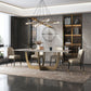Luxurious Sintered Stone Top Dining Set Rectangle 1/4/5/6/7 Pieces Dining Table Set Clearhalo 'Dining Room Sets' 'Dining Tables & Seating' 'dining_room_set' 'furn' 'furn_dining_room_set' 'Furniture' 'Kitchen & Dining Furniture' 5491441