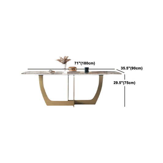豪華な焼結石トップダイニングセット長方形1/4/5/6/7ピースダイニングテーブルセット