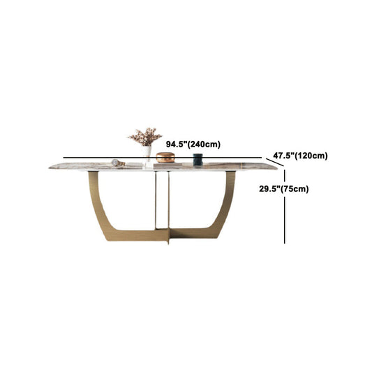 豪華な焼結石トップダイニングセット長方形1/4/5/6/7ピースダイニングテーブルセット