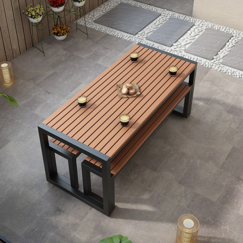 Modern 1/3/5 Pieces Dining Set Rectangle Wood Dining Table for Courtyard