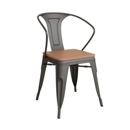 Modern 1/3/5 Pieces Dining Set Rectangle Wood Dining Table for Courtyard 1 Black Chair