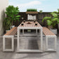 Modern 1/3/5 Pieces Dining Set Rectangle Wood Dining Table for Courtyard