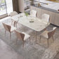 Nordic Sintered Stone Top Dining Set Rectangle 1/2/5/7 Pieces Dining Table Set 7 Pieces: Table, 6 Chairs Clearhalo 'Dining Room Sets' 'Dining Tables & Seating' 'dining_room_set' 'furn' 'furn_dining_room_set' 'Furniture' 'Kitchen & Dining Furniture' 5491496