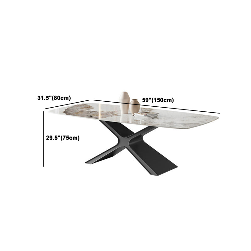 Modern Sintered Stone Top Dining Set Rectangle 1/4/5/6/7 Pieces Dinette Table Set