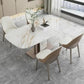 Nordic Sintered Stone Top Dining Set Rectangle 1/4/5/7 Pieces Dinette Table Set 5 Pieces: Table, 4 Chairs Clearhalo 'Dining Room Sets' 'Dining Tables & Seating' 'dining_room_set' 'furn' 'furn_dining_room_set' 'Furniture' 'Kitchen & Dining Furniture' 5491562