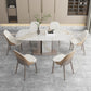 Nordic Sintered Stone Top Dining Set Rectangle 1/4/5/7 Pieces Dinette Table Set Clearhalo 'Dining Room Sets' 'Dining Tables & Seating' 'dining_room_set' 'furn' 'furn_dining_room_set' 'Furniture' 'Kitchen & Dining Furniture' 5491566