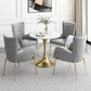 Glam Sintered Stone Dining Table Set Round 1/2/3/5 Pieces Dining Set 5 Pieces: White Table, 4 Grey Chairs Clearhalo 'Dining Room Sets' 'Dining Tables & Seating' 'dining_room_set' 'furn' 'furn_dining_room_set' 'Furniture' 'Kitchen & Dining Furniture' 5491581