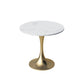 Glam Sintered Stone Dining Table Set Round 1/2/3/5 Pieces Dining Set White 31"L x 31"W Clearhalo 'Dining Room Sets' 'Dining Tables & Seating' 'dining_room_set' 'furn' 'furn_dining_room_set' 'Furniture' 'Kitchen & Dining Furniture' 5491582