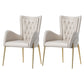 Glam Sintered Stone Dining Table Set Round 1/2/3/5 Pieces Dining Set 2 Beige Chairs Clearhalo 'Dining Room Sets' 'Dining Tables & Seating' 'dining_room_set' 'furn' 'furn_dining_room_set' 'Furniture' 'Kitchen & Dining Furniture' 5491585