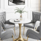 Glam Sintered Stone Dining Table Set Round 1/2/3/5 Pieces Dining Set Clearhalo 'Dining Room Sets' 'Dining Tables & Seating' 'dining_room_set' 'furn' 'furn_dining_room_set' 'Furniture' 'Kitchen & Dining Furniture' 5491591