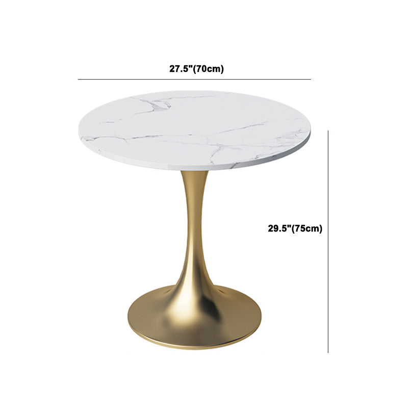 Glam Sintered Stone Dining Table Set Round 1/2/3/5 Pieces Dining Set Clearhalo 'Dining Room Sets' 'Dining Tables & Seating' 'dining_room_set' 'furn' 'furn_dining_room_set' 'Furniture' 'Kitchen & Dining Furniture' 5491595